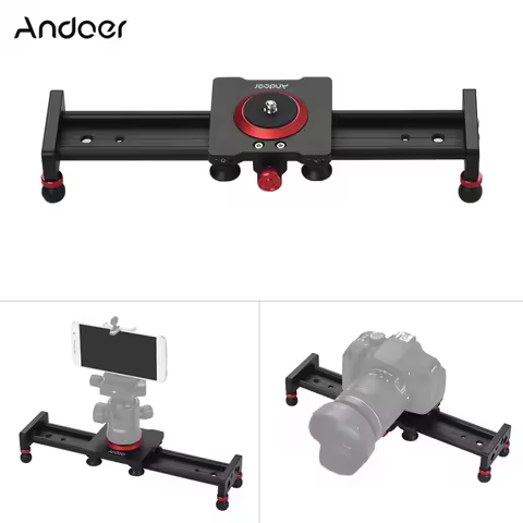 Andoer 50cm/20inch Aluminum Alloy Camera Track Slider Video Stabilizer Rail for DSLR Camera Camcorde