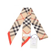 【二手】Burberry 細格紋真絲圍巾 - 女士真絲圍巾 - 全新未使用