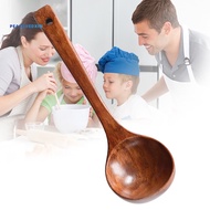 PEK-Long Handle Wooden Ladle Soup Porridge Spoon Kitchen Cooking Tableware Tool