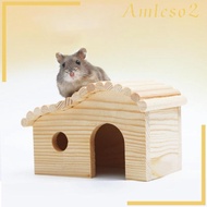 [Amleso2] Wooden Hamster | Small Animal Habitat Hut, Hamster Habitats Decor, Small Animal Hamster Hut