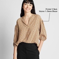 Uniqlo Rayon Printed V-Neck Blouse (+adm)
