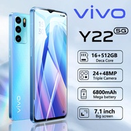 【ของแท้100%】ของแท้ มือถือ VIV0 Y22 5G 7.5นิ้ว โทรศัพท์มือถือ รองรับ2ซิม Smartphone 4G/5G โทรศัพท์สมา
