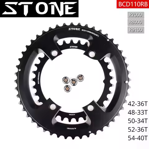 STONE Alloy Double Chainring BCD 110mm 4 Bolts 46T 32T 48T 33T 50T 34T for R7000 R8000 R9000 Road Bi
