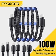 Essager T 100w/30w Magnetic Absorption Storage Fast Charging Data Cable Interfaces： 60W C-C 100W C-C