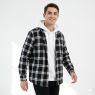 KEMEJA Jumbo flannel hoodie shirt wholesale shirt/ Men's flannel shirt/ Jumbo checkered hoodie shirt