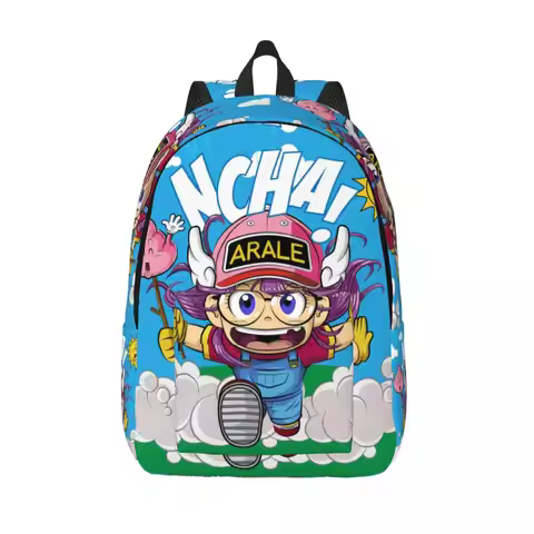 Custom Dr. Slump Canvas Backpacks for Men School College Students Bookbag Fits 15 Inch Laptop Arale 