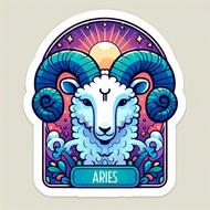 Aries Zodiac Sign Indoor No Fade Stickers and Ref Magnet