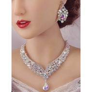 bangles indian indian necklace indian jewelleri set European American Crystal Necklace Earrings Jewe