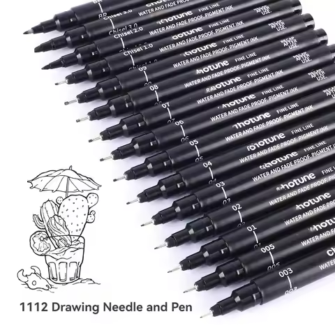 15/3 Size Fineliner Pens Black Micro Pigment Liner Pen Multiliner Drawing Pen for Artist Sketching D