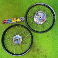 SET RIM ALLOY EGO , NOUVO S, AVANTAZ, SOLARIZ, EGO LC SIZE RIM 17 x 1.40 DEPAN BELAKANG SIAP STRING 