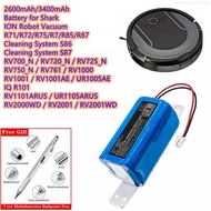 CS Battery 2600mAh/3400mAh RVBAT850 for Shark RV761, RV1000, RV1001, RV1101ARUS, UR1105ARUS, UR1005,