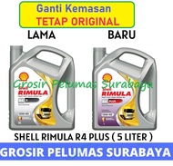 Original Scan Barcode Shell Rimula R4X Rimula R4 X Rimula R4 Plus 15w-40 15w/40 galon 5ltr oli mesin