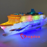 Children’s electric toys, light, music, sound and light universal large luxury cruise ship, simulati