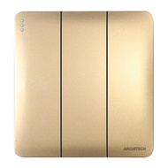 TRIPLE SWITCH THREE SWITCH 3 GANG 2 WAY HOTEL GOLD INFINITY ARCHITECH