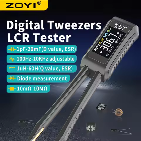 ZOYI ZT-MD1 Digital Smart Tweezer LCR SMD ESR Tester Resistance Capacitance Inductance Continuity Di