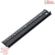 VIOLETLILAC Aluminum Cutting Ruler, 30cm Black Safety Ruler with Guard, Metal Craft Aluminum Alloy w
