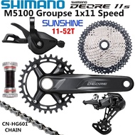 ♥SHIMANO DEORE M5100 Groupset MTB Bike 1x11-Speed SUNSHINE 11-46T 11-50T 11-52T FC-MT510 FC-M5100 M5