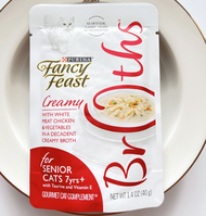 น้ำซุป Fancy Feast บรรจุนุ่มขนมคบเคี้ยวแมวให้ความชุ่มชื้นสำหรับแมวอาหารสด40กรัม/แพ็ค