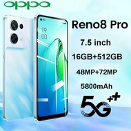 【COD】OPPO Reno8 Pro 7.5inch 16GB+512GB 5800mah cellphone original big sale 2022 5G/Wifi Dual sim card cheap Mobile Phones 1k only cheap Mobile