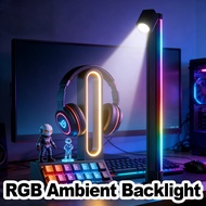 Smart Light Bar LED RGB Music Sync App Control Dimmable Ambient Light TV PC Gaming Desk Setup Room D