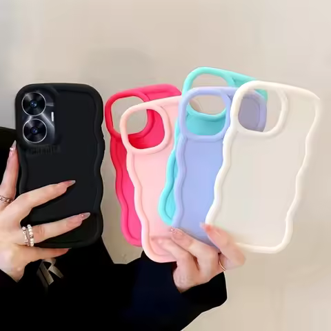 Realmec55 Cute Candy Wavy Silicone Case On For Oppo Realme C55 C67 C65 C53 12 11 Pro Plus 12pro Real