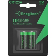 Enegitech CR123A 3V Lithium Battery, 123 3 Volt Lithium Battery, for Home Security Alarm System Sens