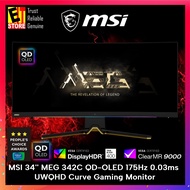 MSI 34'' MEG 342C QD-OLED 175Hz 0.03ms UWQHD Curve Gaming Monitor