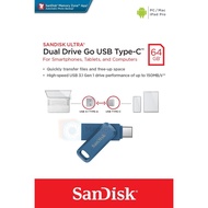 SANDISK Ultra Dual DriveGo OTG flashdrive 64 GB , Type C, USB3.2Gen1  [SDDDC3] แฟลชไดร์ฟ สำหรับ โทรศัพท์ มือถือ ไอแพด ipad แท็บเล็ต tablet คอมพิวเตอร์ notebook ของแท้ ประกัน Synnex 32G/Black One