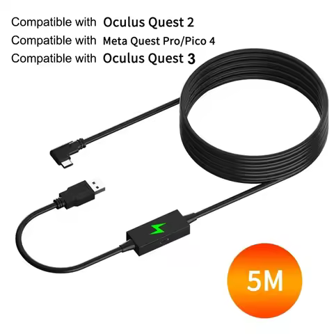 5Gbps Data Transfer Charging Cable USB3.2 Gen1 to Type-C for Oculus Quest 3S Link Cable VR Headset f