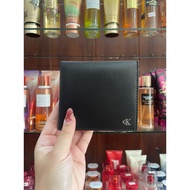 CK CALVIN KLEIN Leather Black Bifold Wallet with Silver Logo