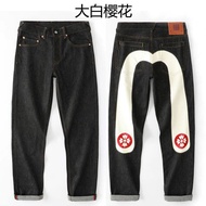 28-40 Brand Outlet Evisu Jeans Men Embroidery Seluar Straightcut Denim Long Pants Trousers