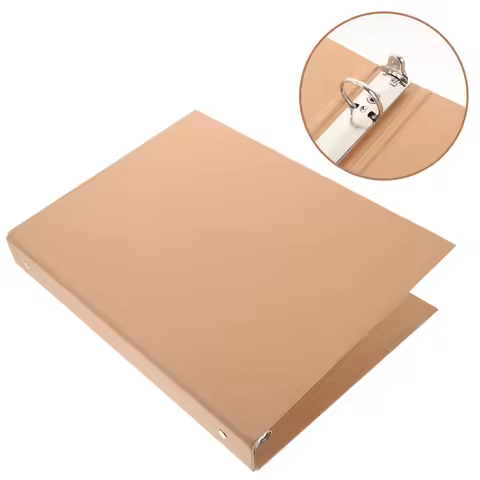 1pc Kraft Paper Binder Cover A4 4 Ring Loose Leaf Notebook Shell For School Office Notepad Case Scra