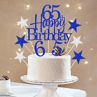 Happy 65th Birthday Cake Topper - 9PC Glitter 65th Birthday Cake Decor，Hello 65, Cheers to 65 Years 