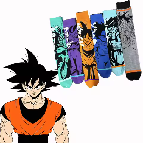 1/6 Pairs Seven Dragon Ball Trendy Knitted Breathable Knee-High Socks Unisex