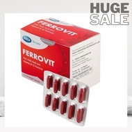 Mega Ferrovit (Box Of 50 Tablets) - Iron Supplement, Folic Acid And Vitamin B12, Helps Support In Ir