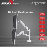 [Local Warranty] Ergotron LX Dual Stacking Arm Two-Monitor Mount White Matte Black Colour