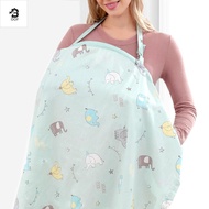 OOF ผ้าคอตตอน ผ้าคลุมให้นมบุตร การ์ตูนลายการ์ตูน ตาข่ายแบบตาข่าย ผ้าห่มรถเข็นเด็ก มัลติฟังก์ชั่ ปรับ