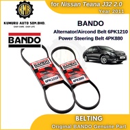 BANDO Alternator Fan Belt Aircond Belt Nissan Teana J32 2.0 - 6PK1210 / 4PK880 (1pc)