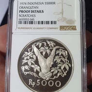 Koin Orang Utan 5000 1974 NGC Proof Detail