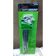 TEKIRO L-WRENCH SET 8PC 2MM - 10MM HEXAGON KEY LONG SET 8 PCS 2 - 10 MM