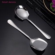 [Small daisies] Thicken Kitchen Dinner Dish Soup Rice Western Restaurant Bar Public Spoon Large Stainless Steel Round Head Buffet Serving Spoon