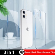 【cw】 3 in 1 Front Back Camera Lens HD Tempered Glass For iPhone 12 Mini 13 12 11 Pro Max XS MAX XR Clear Screen Protector Glass Film