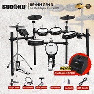 Sudoku Lucas 8S + HH Stand Gen3 Series Full Mesh Electronic Drum , Drumsticks, Headphone ( Sudoku Lu