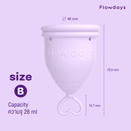 เซตถ้วยอนามัยFlowDays Size B + Flowmate เลือกสีได้ ใช้งานง่าย สบาย ใช้ซ้ำได้