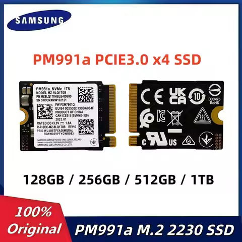 Original Samsung PM991a NVMe M.2 2230 SSD 1TB 512GB 256GB 128GB Internal SSD PCIe3.0x4 NVME SSD For 