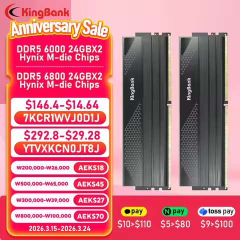 KingBank SOARBLADE KFXB Series DDR5 Black Memory 48GB (24GBx2) 6800MHz 6000MHz Dual Channel for Gami