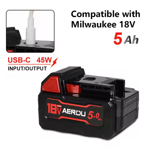 2-Pack 5.0Ah Replacement Battery Compatible with Milwaukee M18 18V Tools, Li-ion Rechargeable Batter