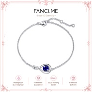 FANCIME "Infinite Embrace" September Birthstone Sapphire Stone Infinity Symbol Sterling Silver Brace