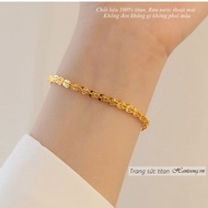 Lắc tay Titan nữ không gỉ mạ vàng 18k kiểu dáng đuôi phụng thiết kế thời trang sang trọng