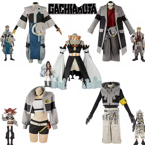 GACHIAKUTA Rudo Zanka Liglaze Enjin Amo Cosplay Costume Coat Pants Short Dress Full Set Accessories 